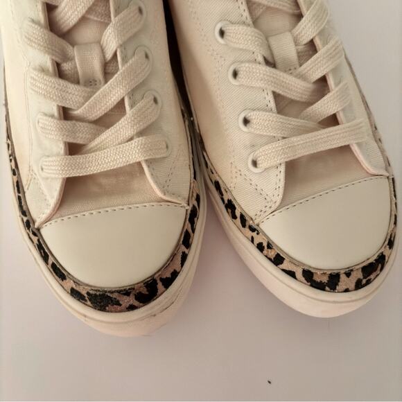 Kate Spade Kaia Cream and Leopard Print Women's Canvas Sneakers size 9.5 - Picture 4 of 11